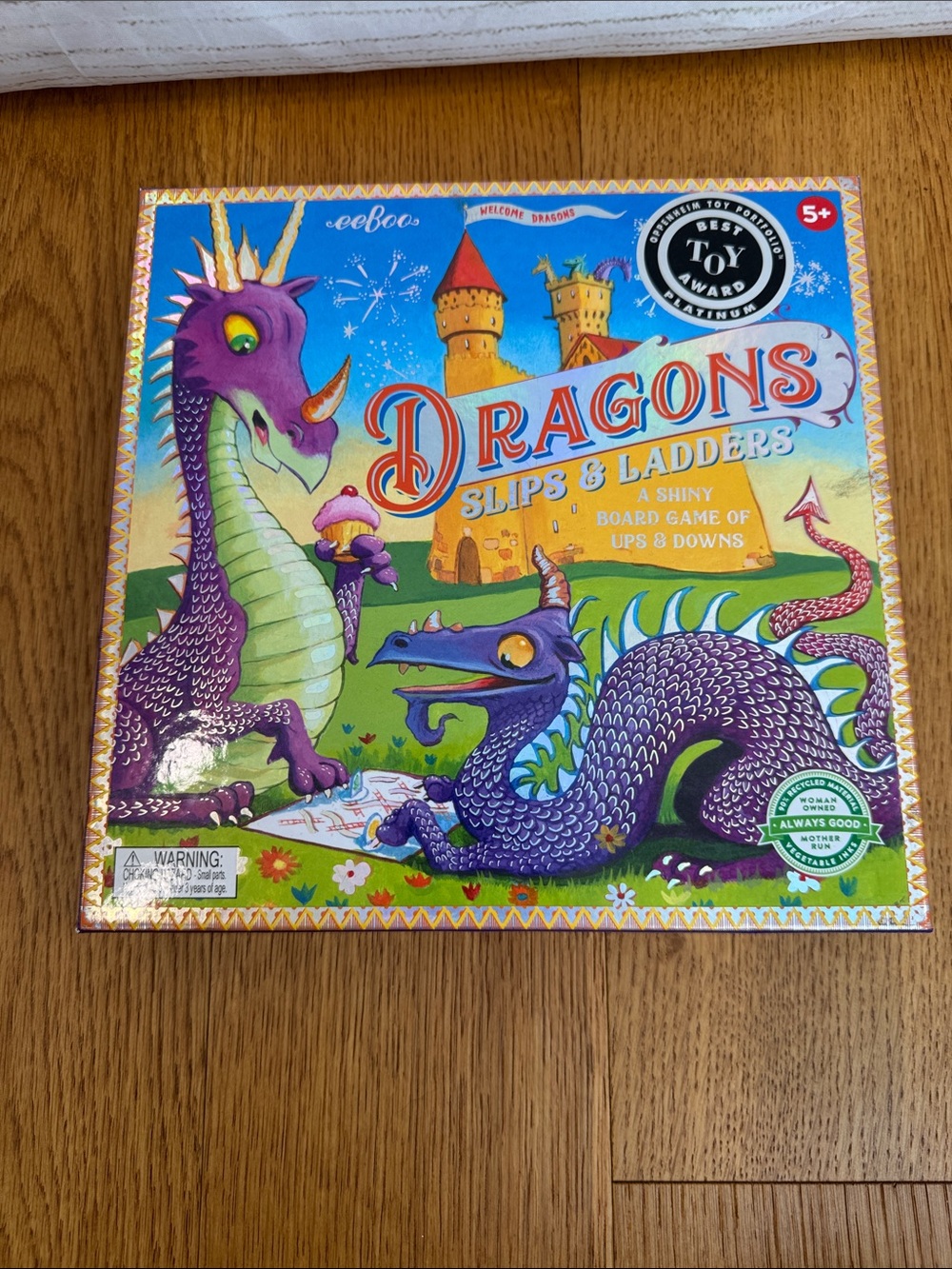 Dragons Slips & Ladders Kids Board Game - Purple